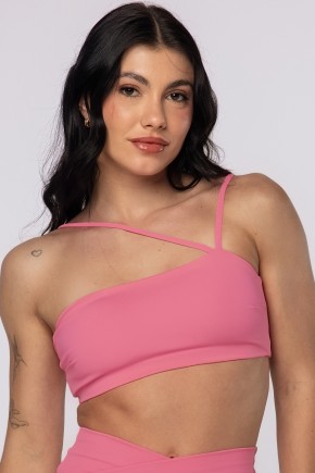 Top Assimétrico Boost Rosa Chiclete