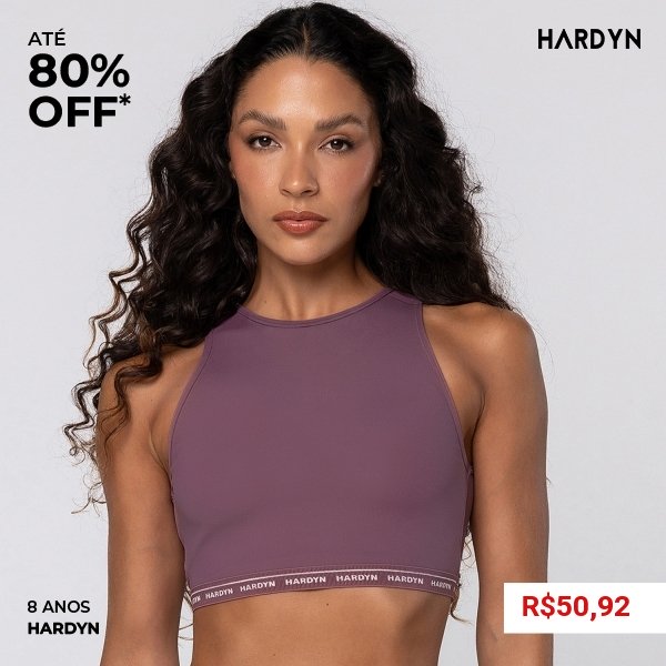 Top Core Gola Alta Em Poliamida Rosa Matte