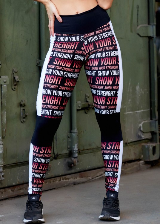 Calça Legging Sublimada com Recortes Show Your strength
