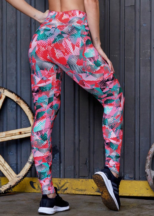 Calça Legging Atittude em Suplex de Poliéster Estampado