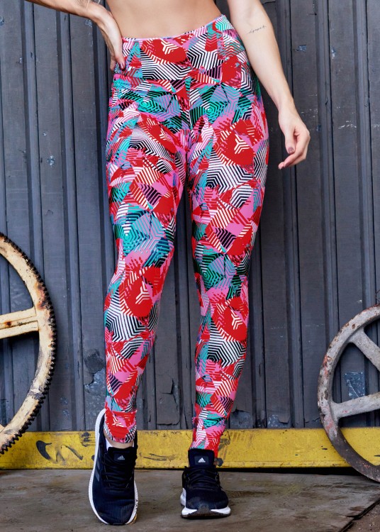 Calça Legging Atittude em Suplex de Poliéster Estampado