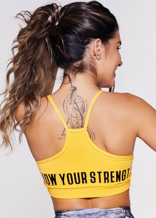 Top Fitness Poliamida Show Your Strenght Amarelo