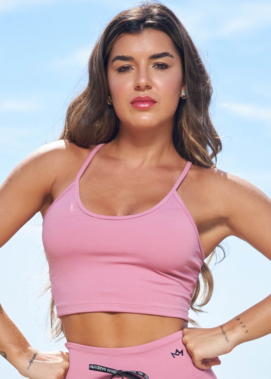Top Cropped Amethyst em Suplex de Poliamida Lilás