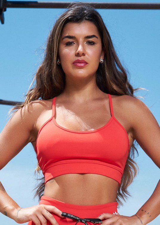 Top Fitness Living em Suplex de Poliamida Tangerina