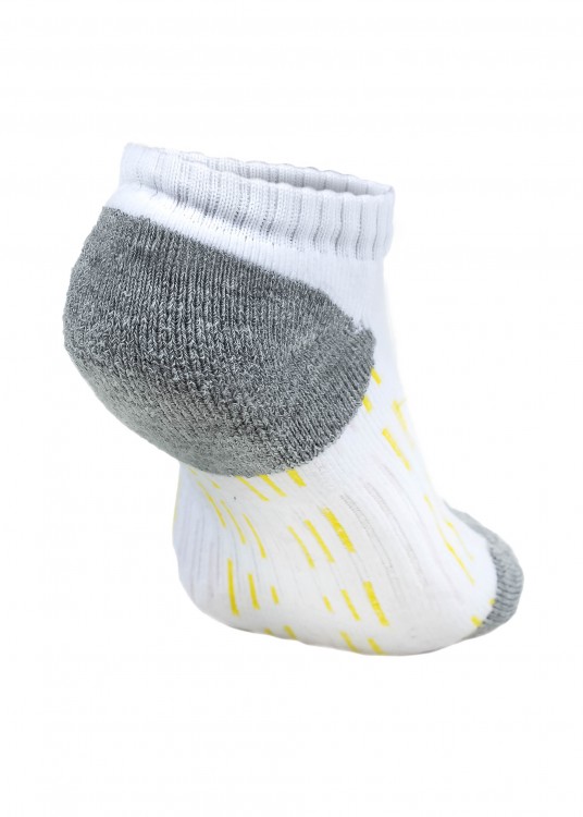 Meia Feminina Hardyn Binado Branco com Mescla detalhes Amarelo e Rosé