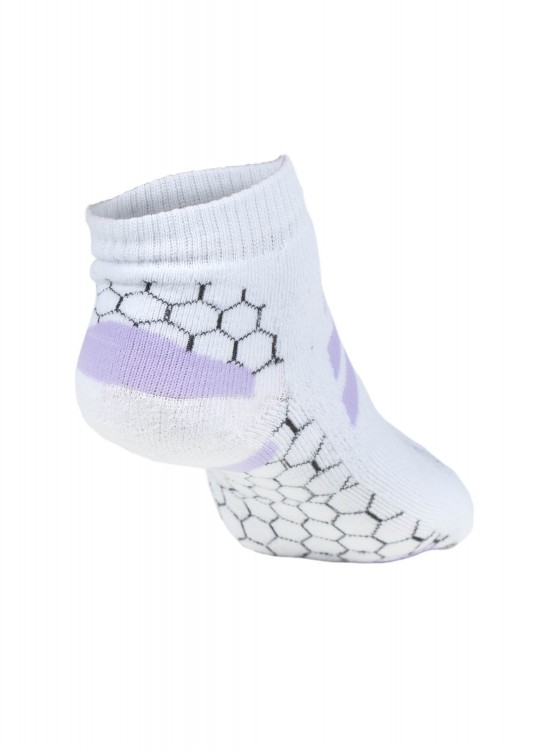 Meia Feminina Hive Branco com Lilás