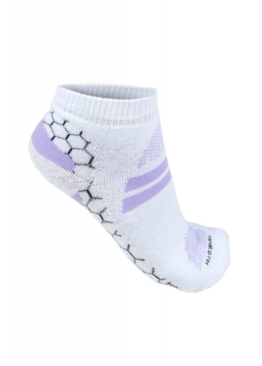 Meia Feminina Hive Branco com Lilás