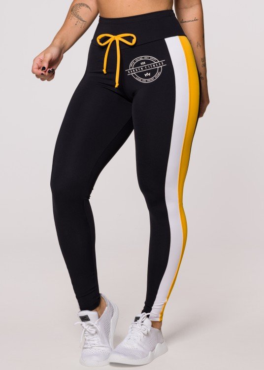 Calça Legging Fitness Limited Edition em Suplex de Poliamida com recortes
