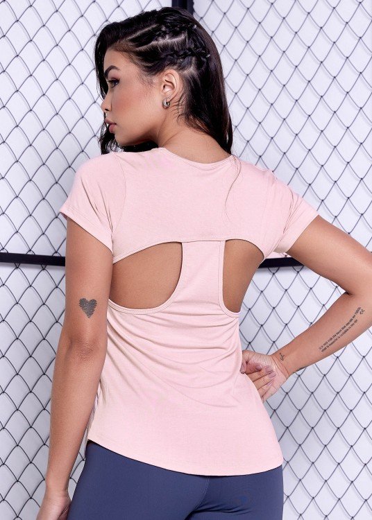 Blusa Fitness Hardyn Rosé com Silk