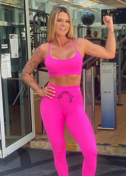 Legging Fitness Shock em Suplex de Poliamida Rosa