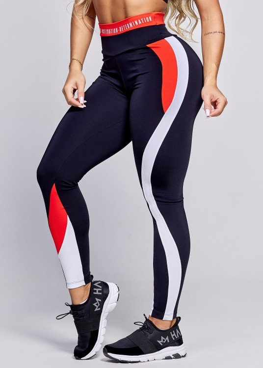 Calça Legging Ambition em Suplex de Poliamida com Recortes