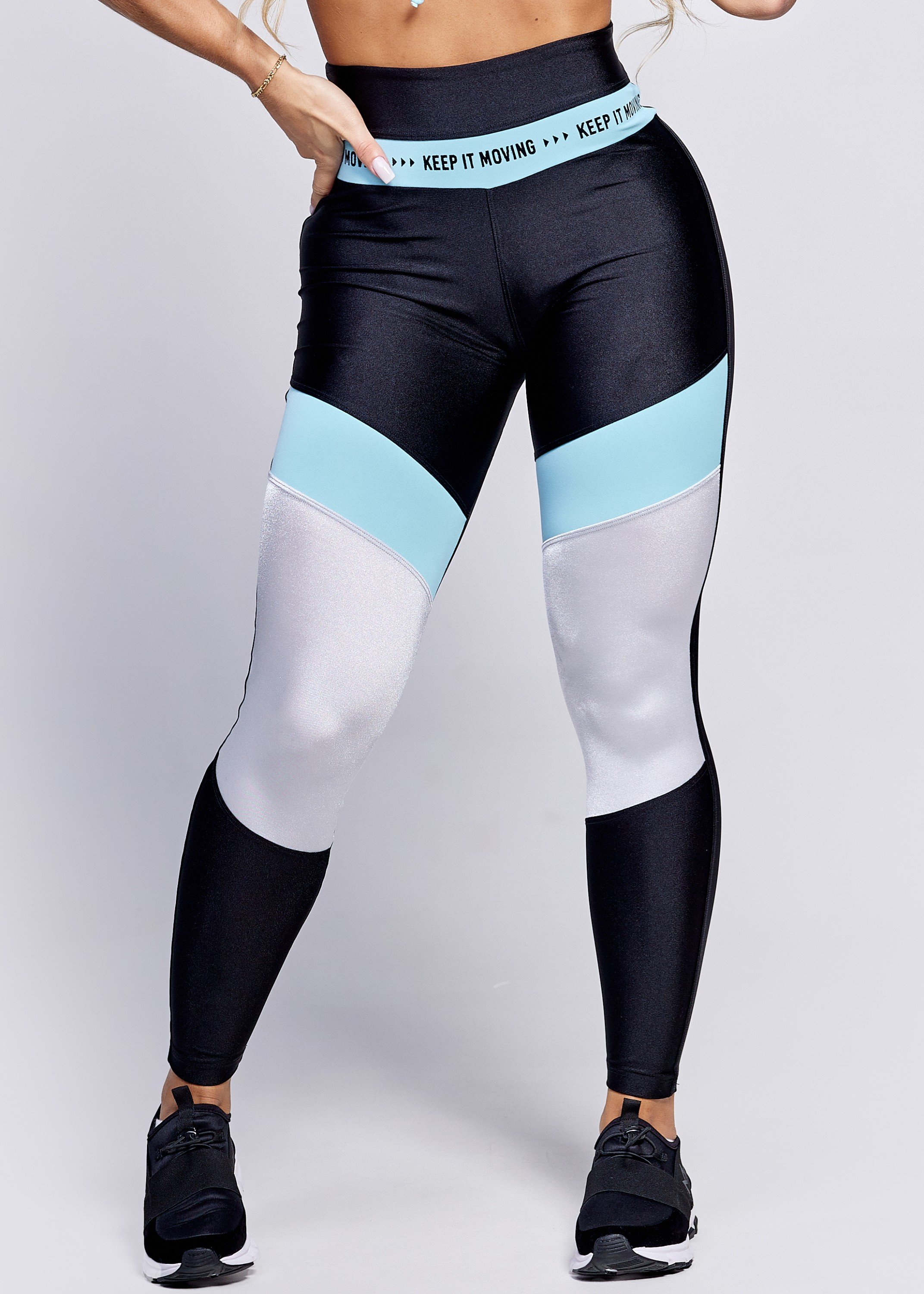Legging preta metalizada clearance