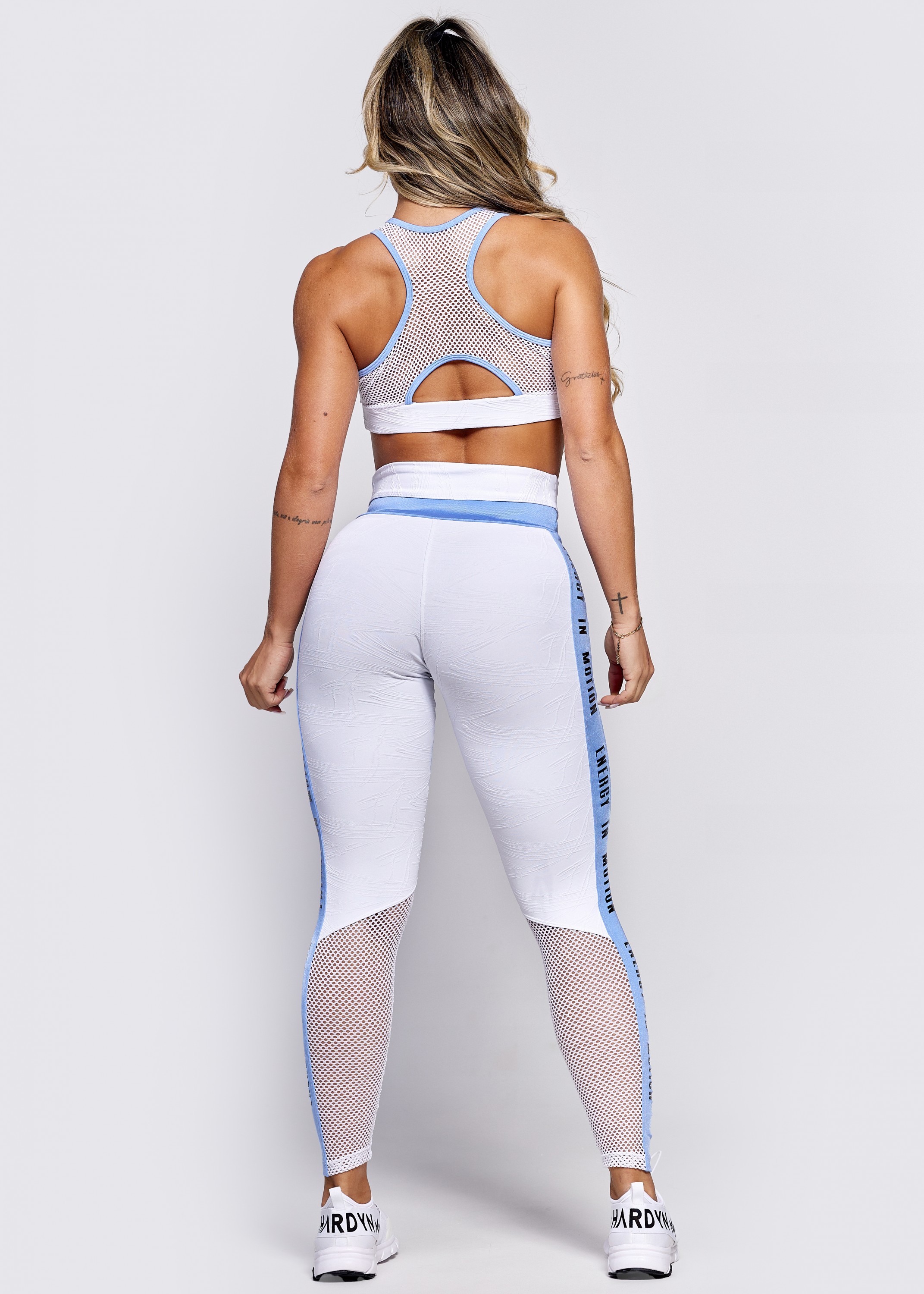 Calça Legging Conquest em Jacquard Texturizado Branco