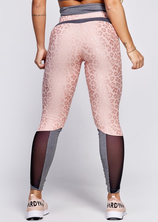 Calça Legging Fitness Break The Rules Rosé com Mescla