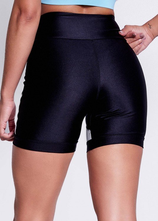 Short Fitness Keep it Moving Preto com Recortes