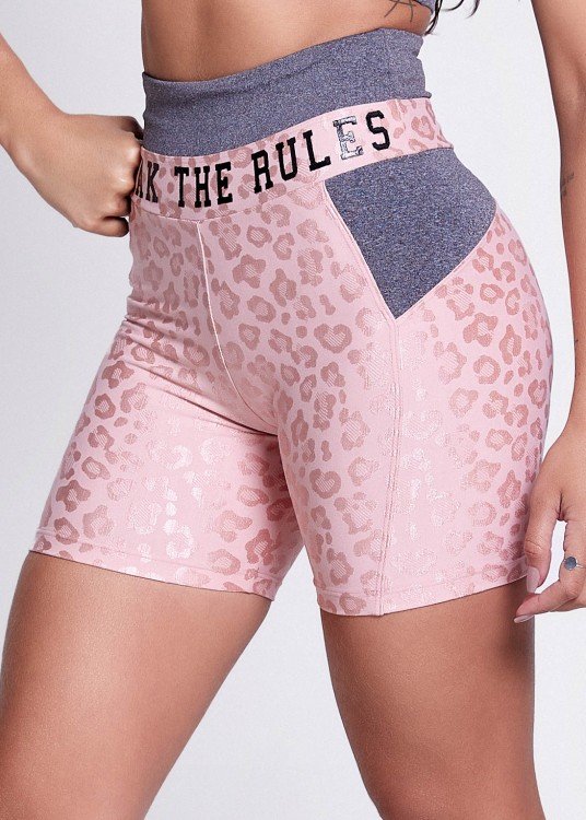 Short Fitness Break The Rules Rosé com Mescla