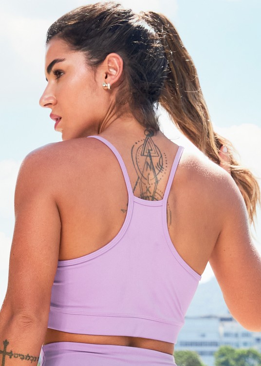 Top Fitness Lilac em Suplex de Poliamida Lilás