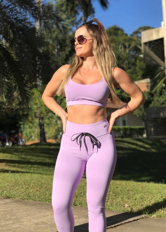 Top Fitness Lilac em Suplex de Poliamida Lilás