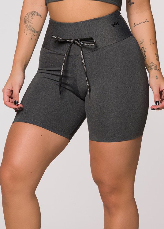 Short Fitness Sparkle em Suplex de Poliamida Mescla