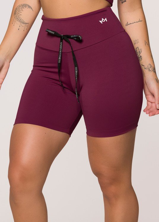 Short Fitness Ruby em Suplex de Poliamida Vinho