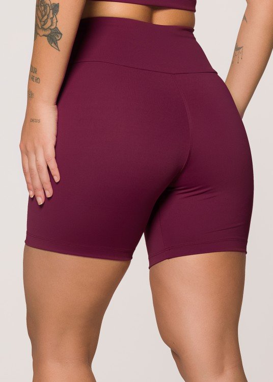 Short Fitness Ruby em Suplex de Poliamida Vinho