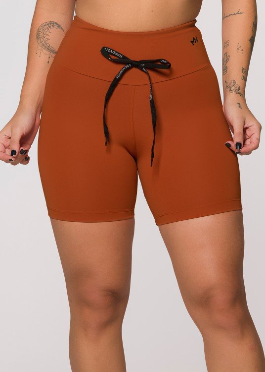 Short Fitness Caramel em Suplex de Poliamida