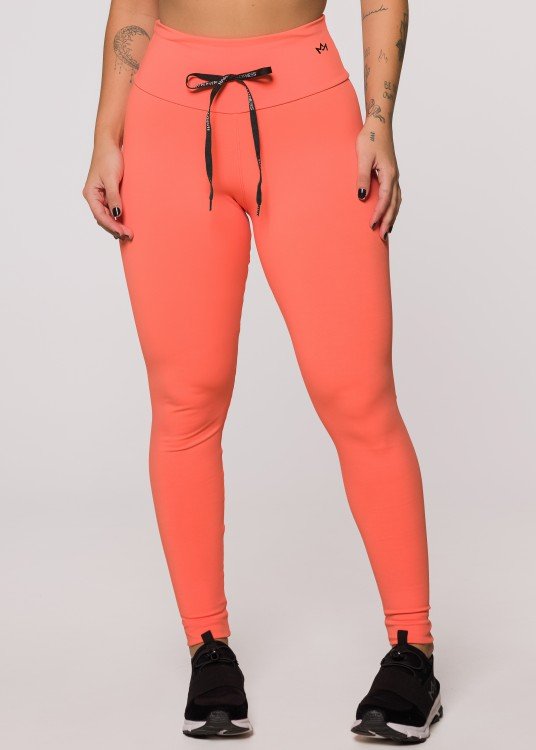 Legging Fitness Fusion Coral em Suplex de Poliamida