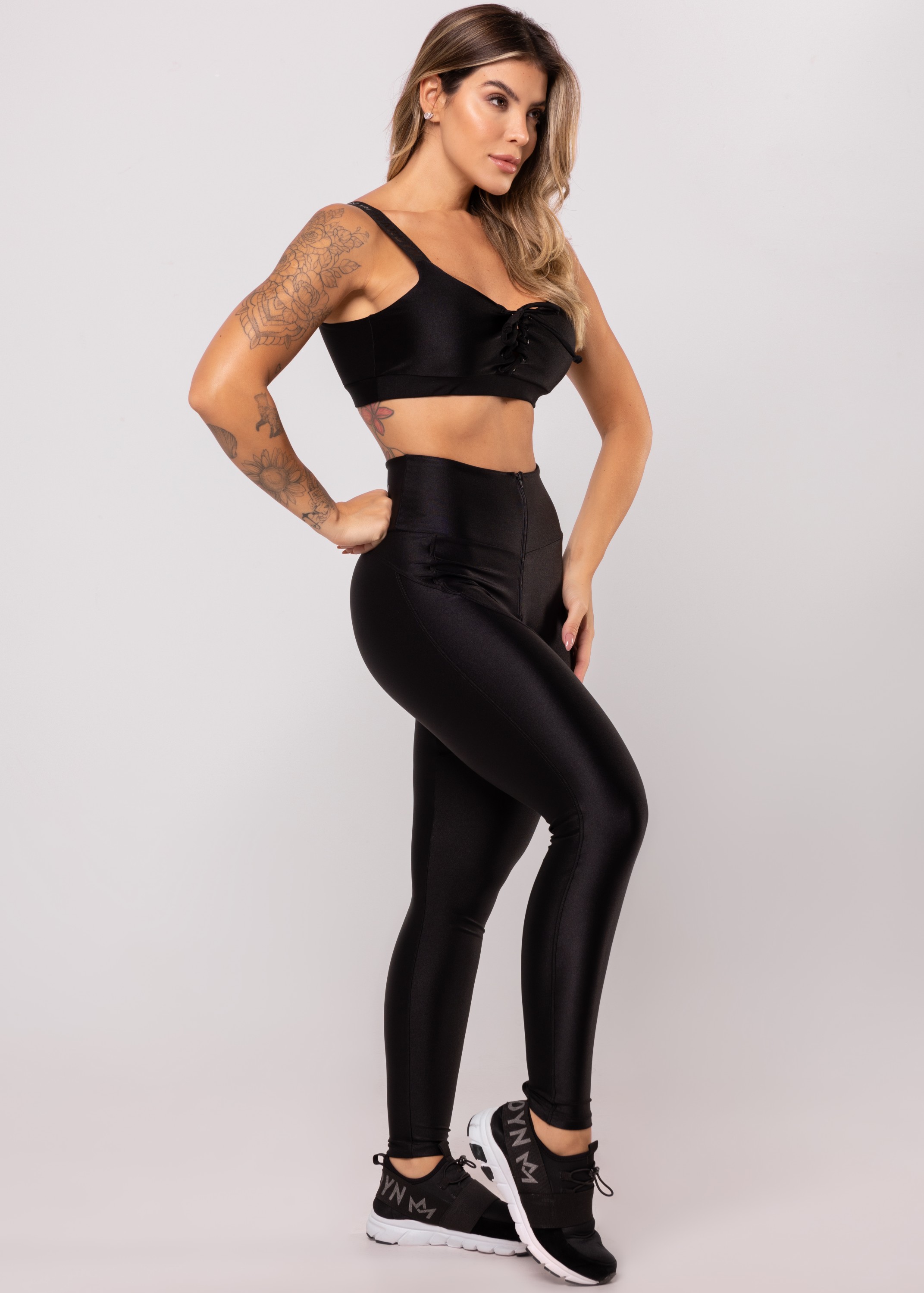 Calça Legging Ascent em Poliamida Preta