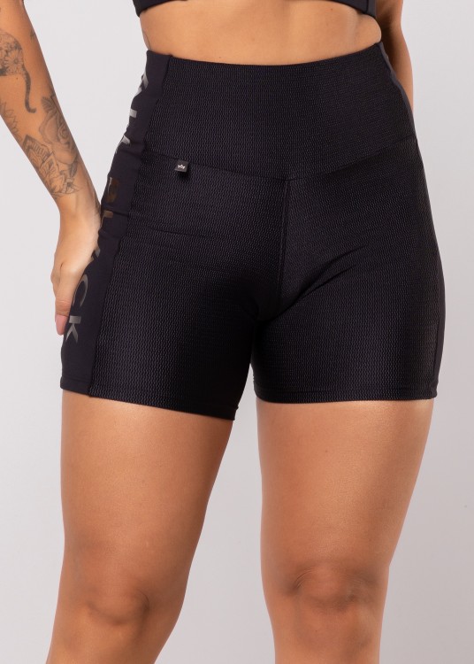 Short Fitness All Black Texturizado Com Silk