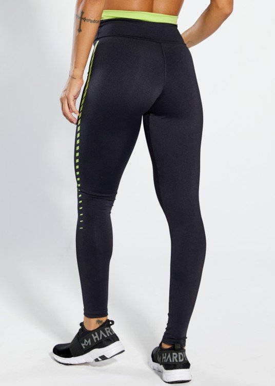 Calça Legging Lime em Poliamida Preta