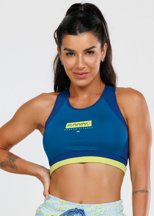 Top Fitness Marathon Azul com Bolso