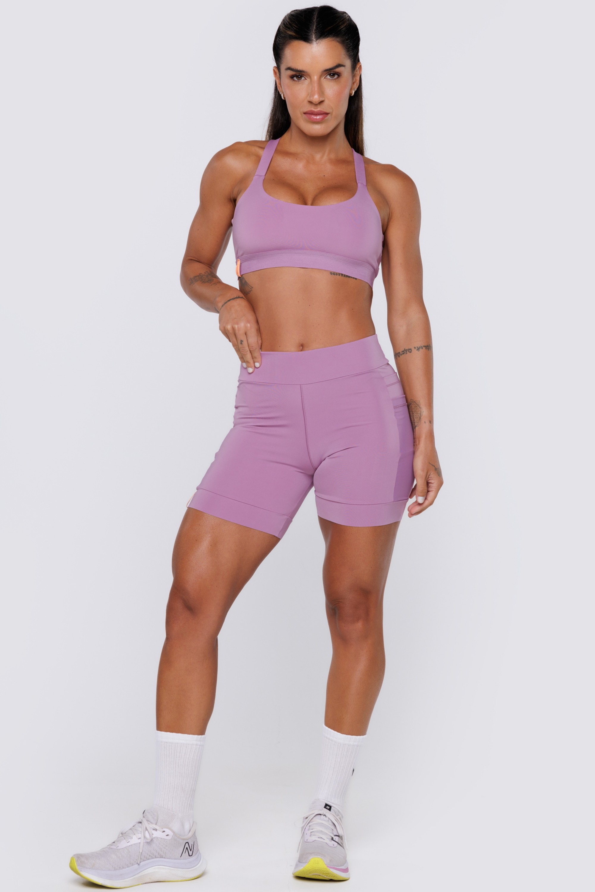 Top de Corrida com Bolso Frontal e Alças Reguláveis Lilás