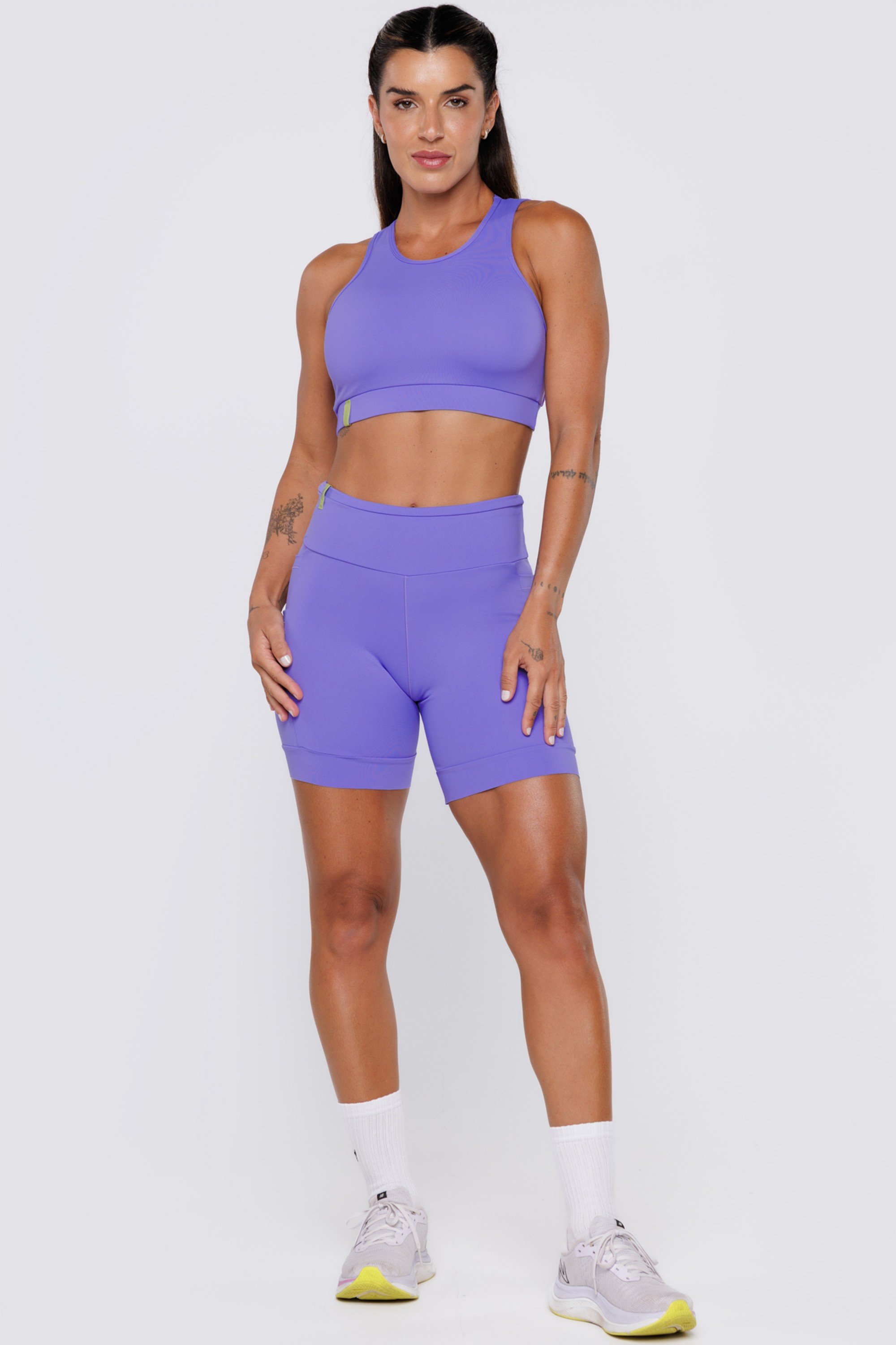 Short de Corrida com 7 Bolsos Roxo
