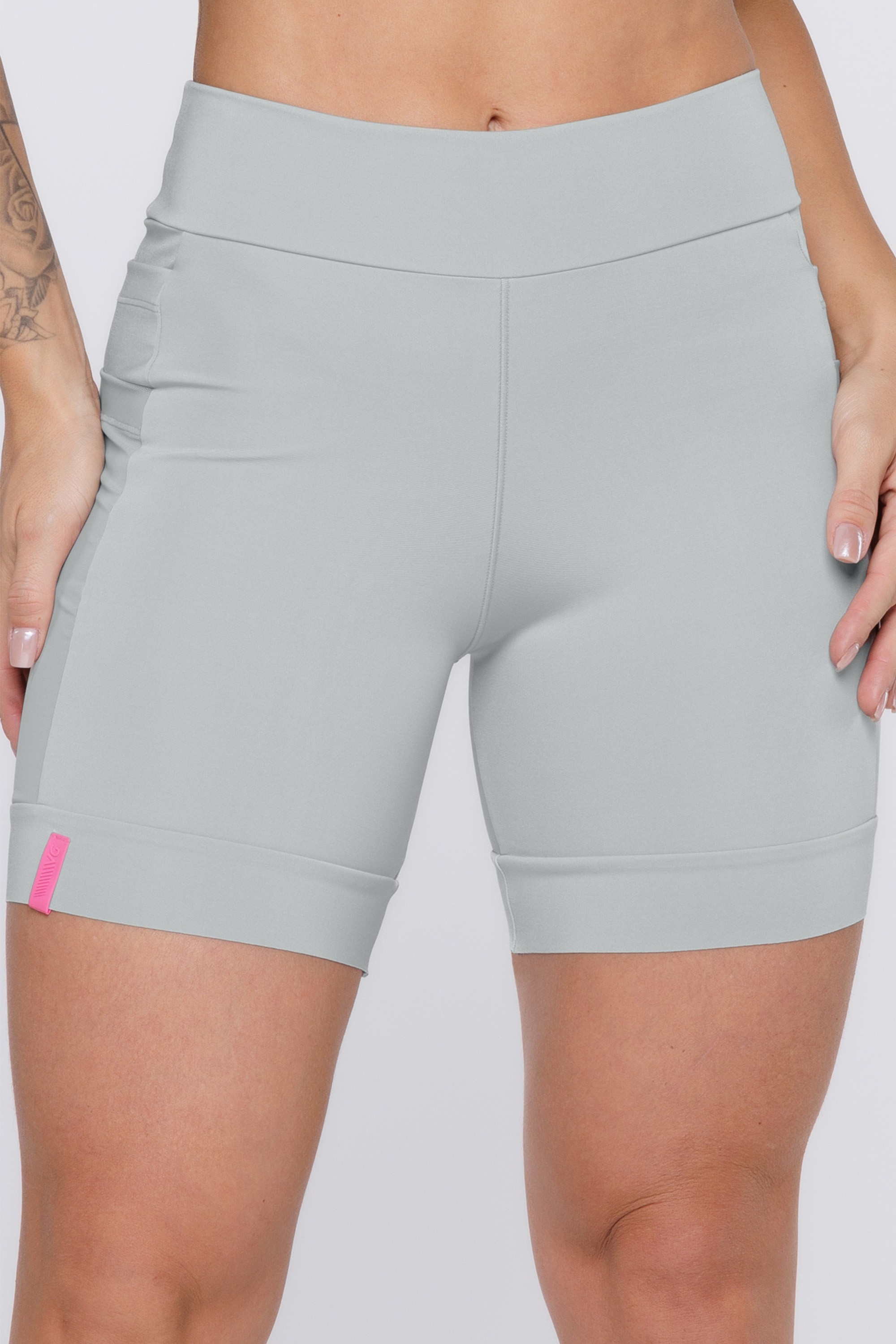 Short de Corrida com 4 Bolsos Cinza