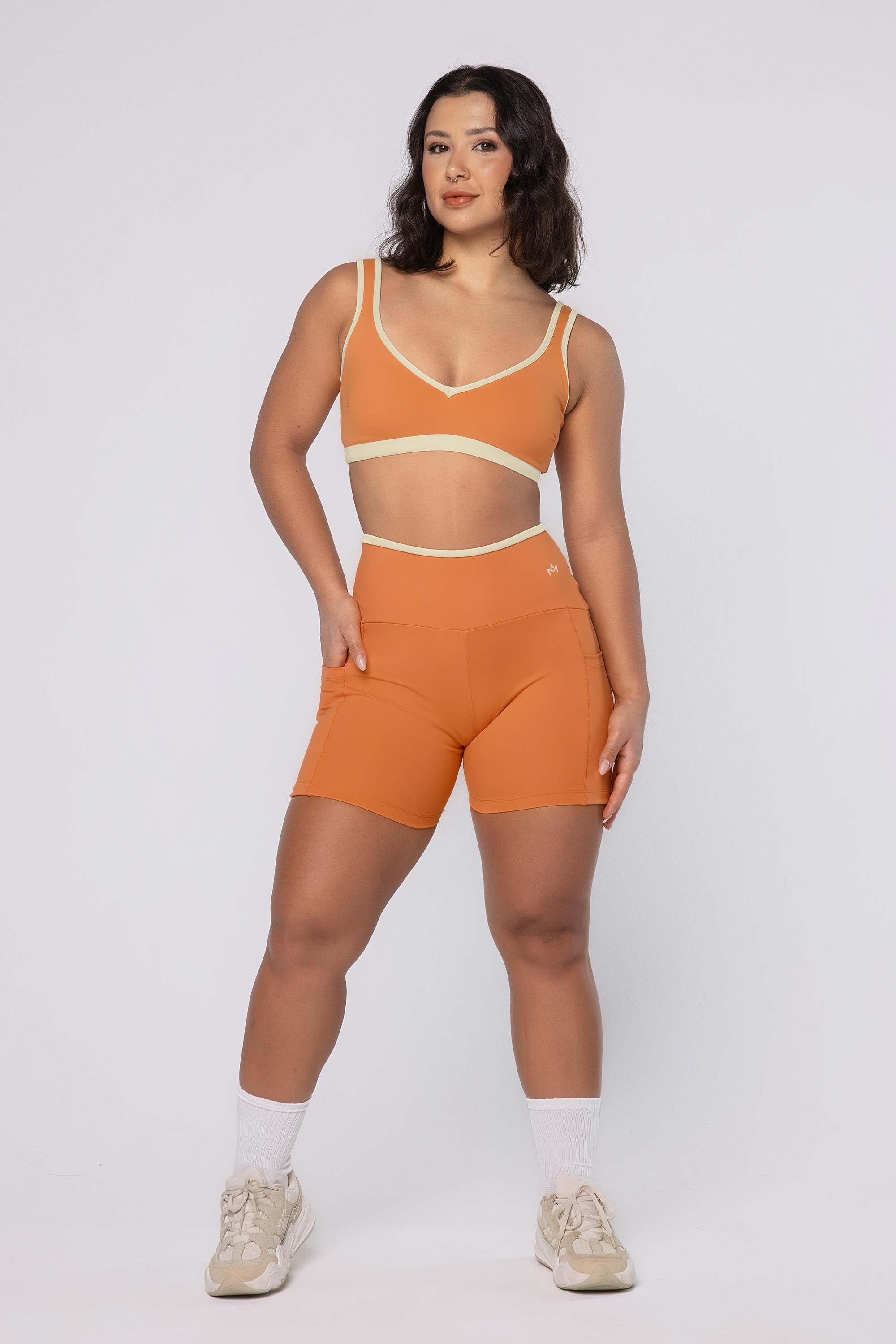 Short Com Bolso Boost Laranja Brigth