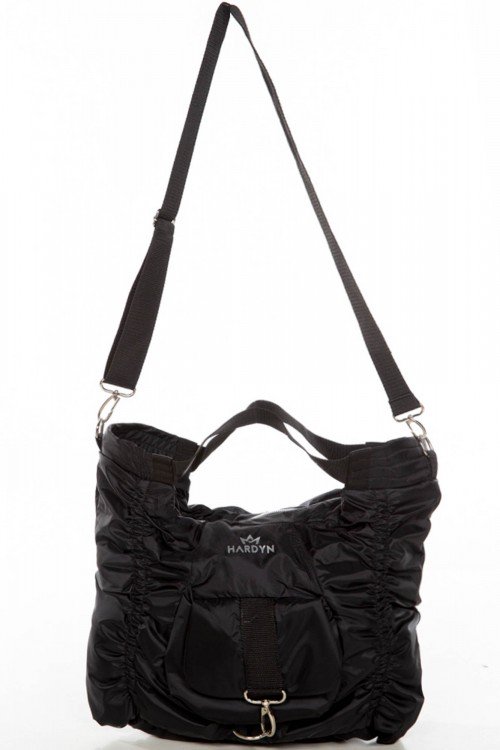 Bolsa Fitness Feminina Preta Drapeada