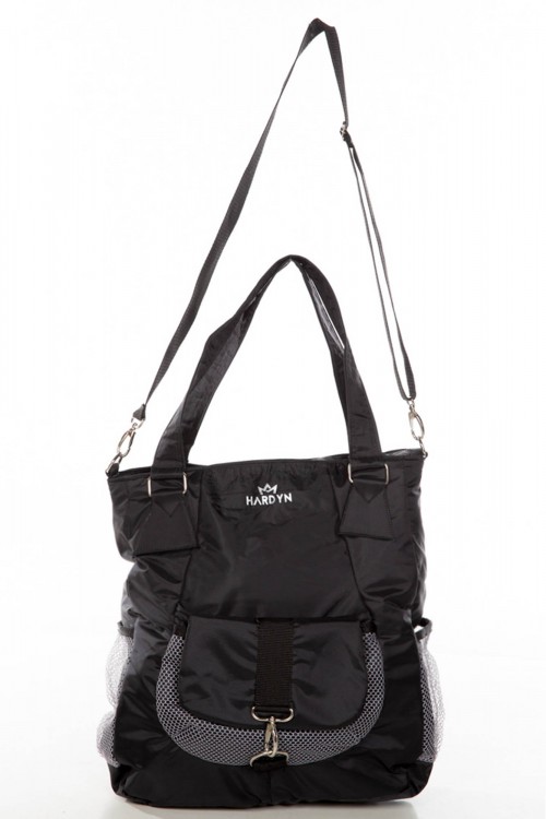 Bolsa Fitness Feminina Connect Preto com Bolso em Telinha Cinza