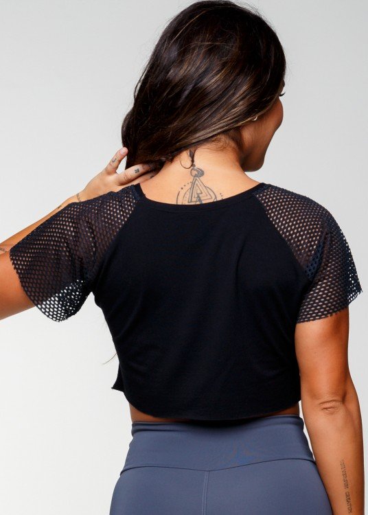 Cropped Fitness Preto Breaking Limits
