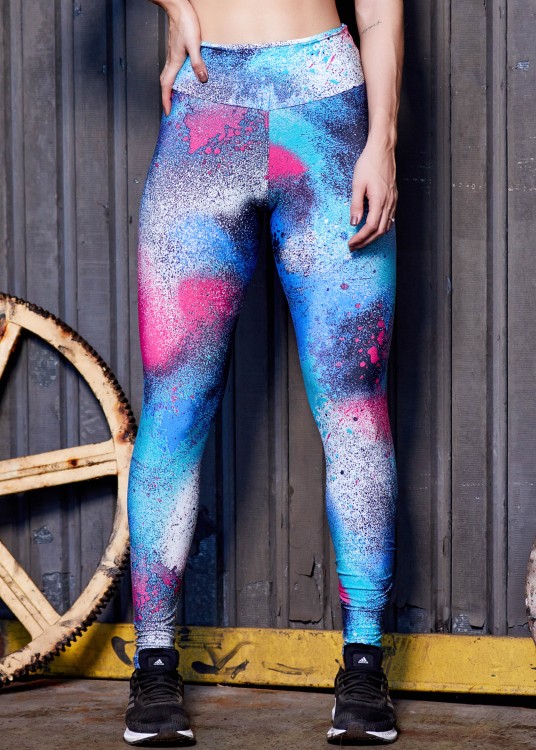 Calça Legging Burst em Suplex de Poliéster Estampado