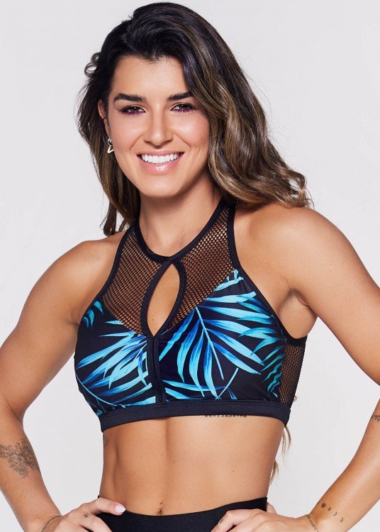 Top Fitness Sublimado Black Leaves