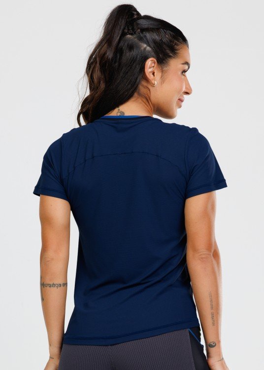 Blusa Unstoppable Manga Curta Marinho