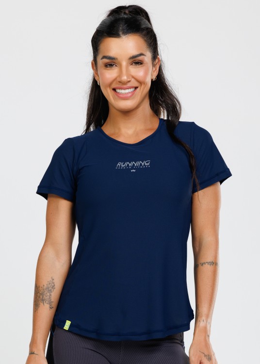 Blusa Unstoppable Manga Curta Marinho